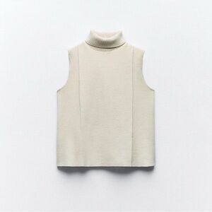 Zara Ribbed Cream Knit Top